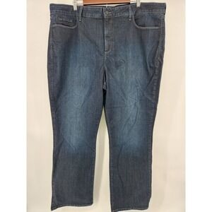 NYDJ Jeans Women (24W) High Rise Ankle Bootcut Lift Tuck Stretch Denim Dark Wash